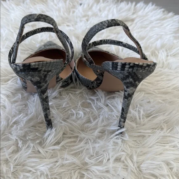 Steve Madden Gray and Black Slingback Heels Valentine Blu Snake - Picture 6 of 7
